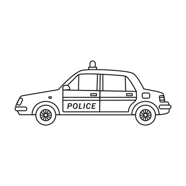 Policejní Auto Blikající Světla Střeše Umění Styl Čáry — Stockový vektor