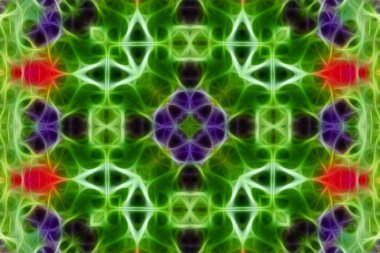 Fraktal techni fantastik yeşil soyut desen