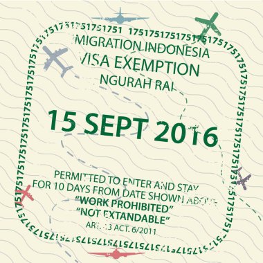 Endonezya'ya vize pasaportu damgası