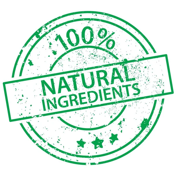 Sello redondo - 100% ingredientes naturales — Vector de stock