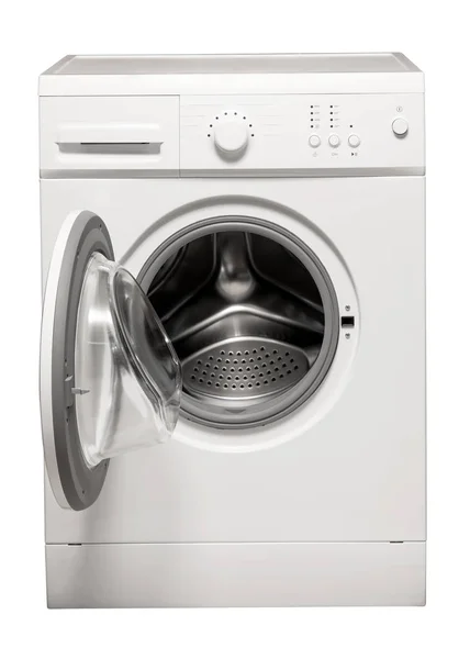 Wasmachine op witte achtergrond — Stockfoto