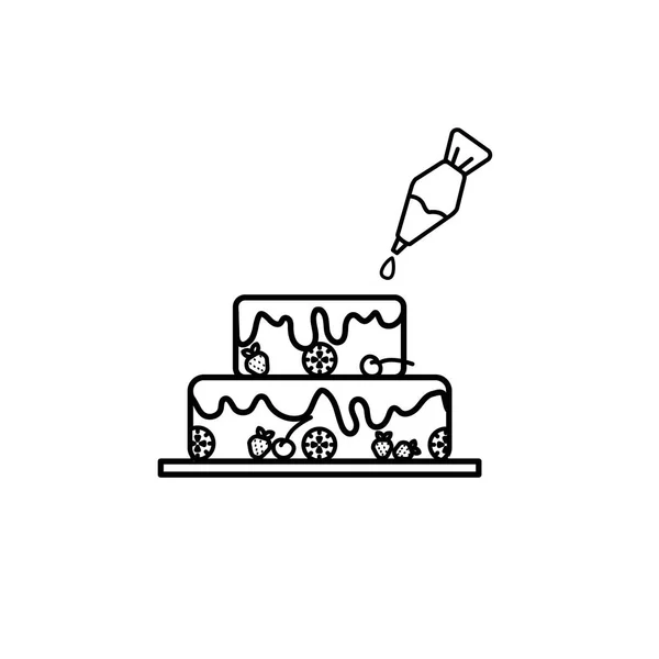 Торт з кондитерським шприцом — стоковий вектор