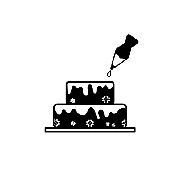 Торт з кондитерським шприцом — стоковий вектор