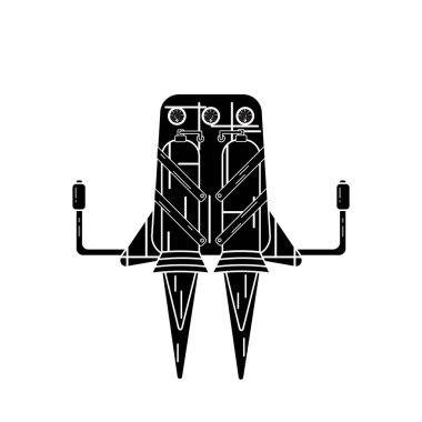 Jetpack beyaz arkaplanda izole edildi.