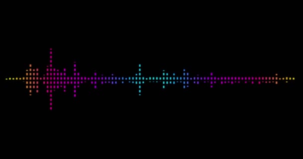 Visualização Cores Forma Onda Áudio Com Pontos Visualizador Áudio Linear — Vídeo de Stock