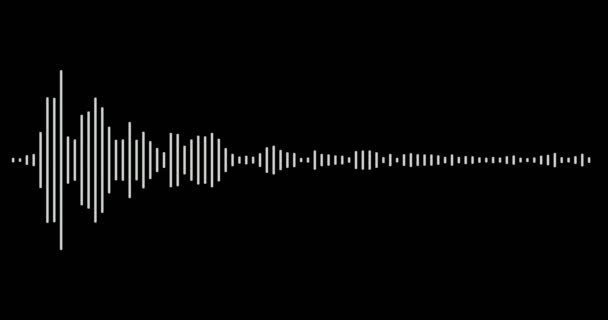 Animación Blanco Negro Del Visualizador Audio Sobre Fondo Negro Ecualizador — Vídeo de stock