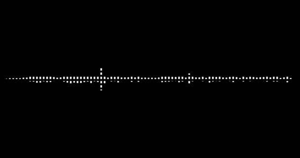 Аудиовоспроизведение Черно Белым Цветом Точками Черно Белый Линейный Аудиовизуализатор Форматы — стоковое видео