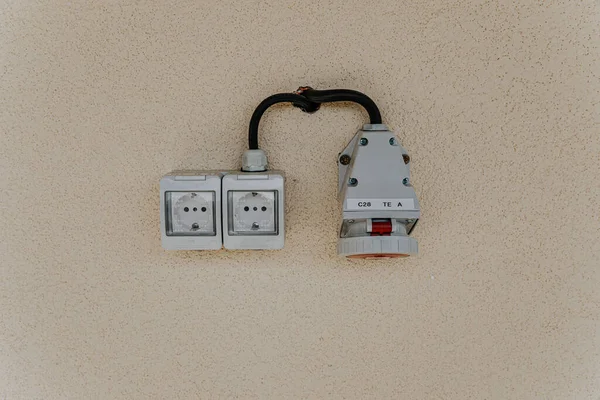 Industrial electrical outlets, three-phase current