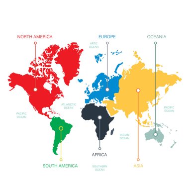 vektördeki dünya haritası kağıdı