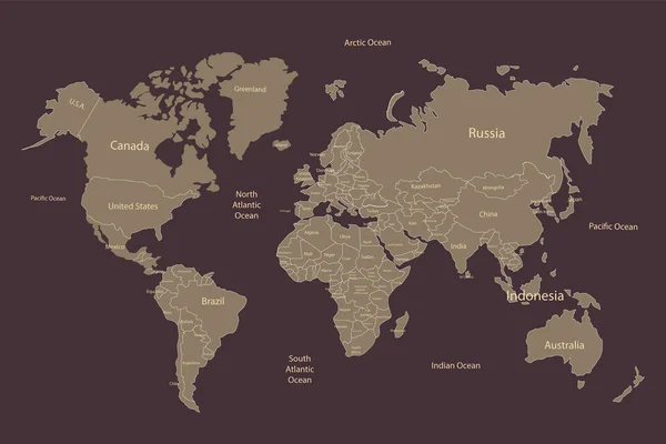 Карта Мира Векторах — стоковый вектор