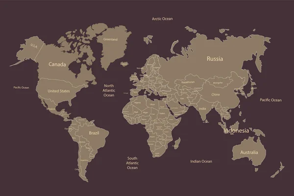 Mapa Mundo Vetor —  Vetores de Stock