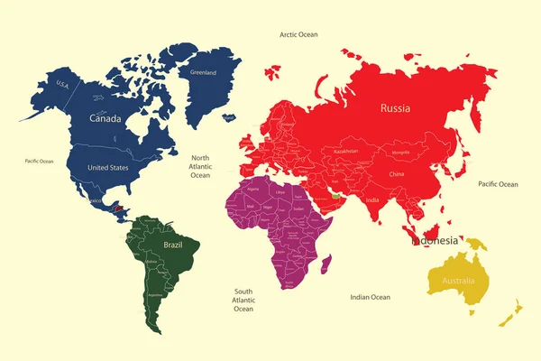 Mapa Mundo Vector — Vector de stock