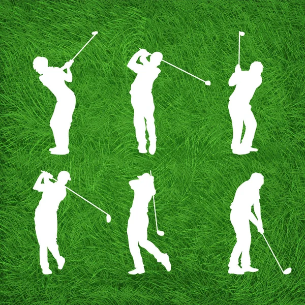 Golf Siluetlerini Vektöre Ayarla — Stok Vektör