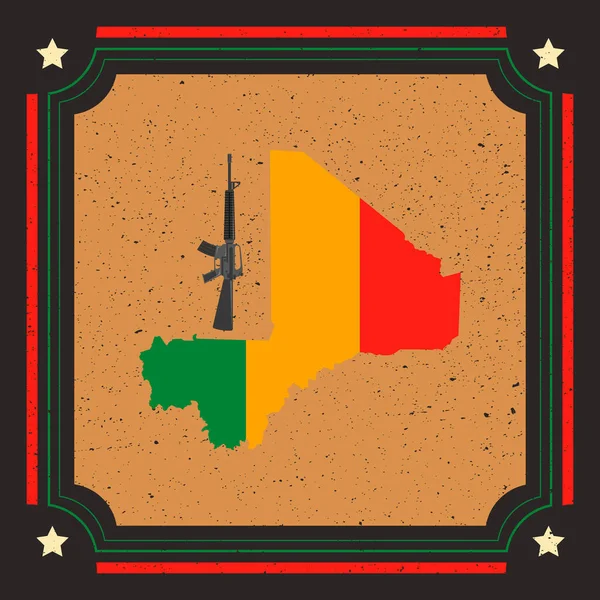 Illustration Sur Coup Etat Militaire Mali Vecteur — Image vectorielle