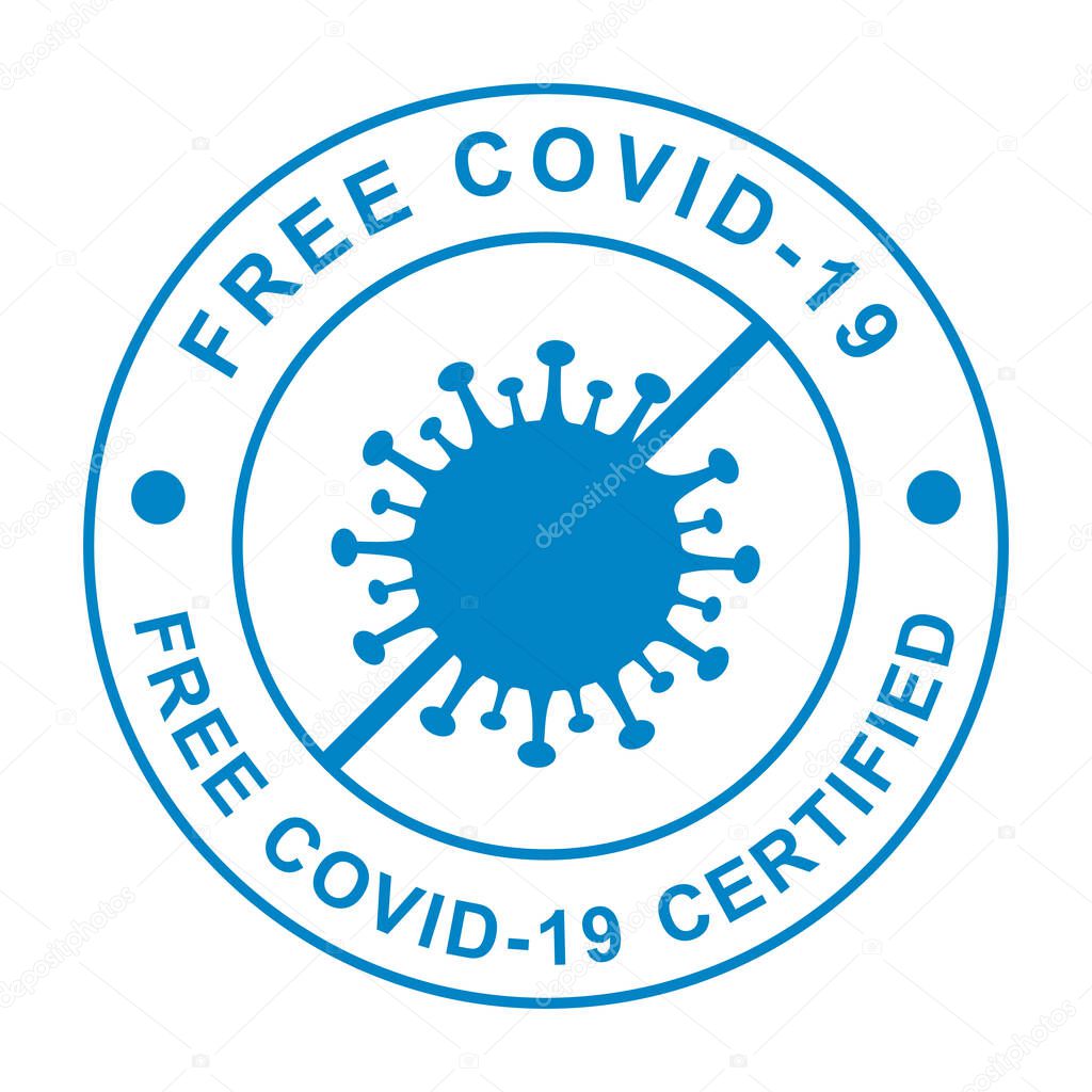 Sticker to indicate a safe area, on the coronavirus (covid-19). Restaurant, caf, shop, logo for a safe territory and disease prevention rules