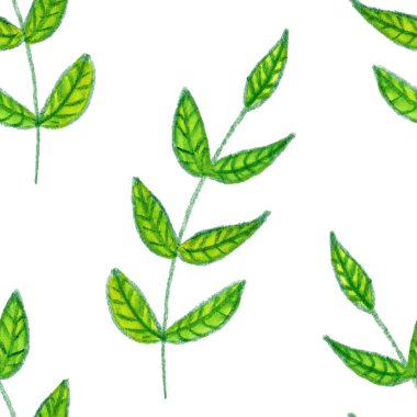 Sarı yeşil ağaç yaprakları grafik sanat deseni dokusu tekstil duvar kağıdı kumaşı çiziyor