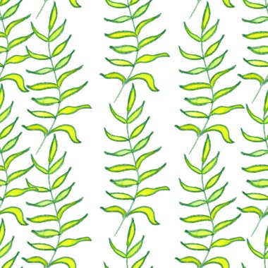 Sarı yeşil zeytin dalı yaprakları Grafik sanat desenli duvar kağıdı tekstili çiziyor