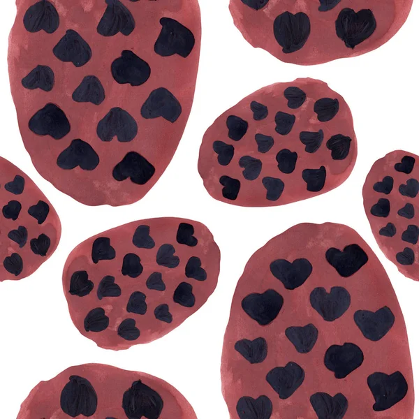 Huevo Pascua Rojo Oscuro Pintura Negra Mancha Dibujo Papel Patrón —  Fotos de Stock