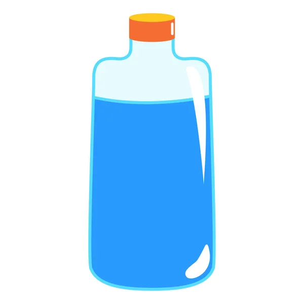 Botella Poción Mágica Aislada Azul Claro Símbolo Halloween Simple Estilo — Archivo Imágenes Vectoriales