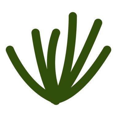 Soyut el çizimi koyu yeşil çiçek izole edilmiş. Orman ve bahçe. Sonbahar ve yaz. Doğa ve ekoloji. Karikatür tarzı. Kaktüs ve aloe vera. Şablonlar, kartpostallar, hatıra defterleri, baskılar için