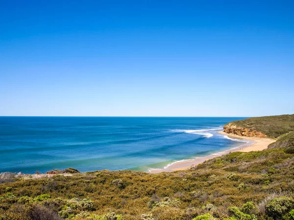 Vacker Utsikt Över Bells Beach Landmärken Längs Den Fantastiska Ocean — Stockfoto