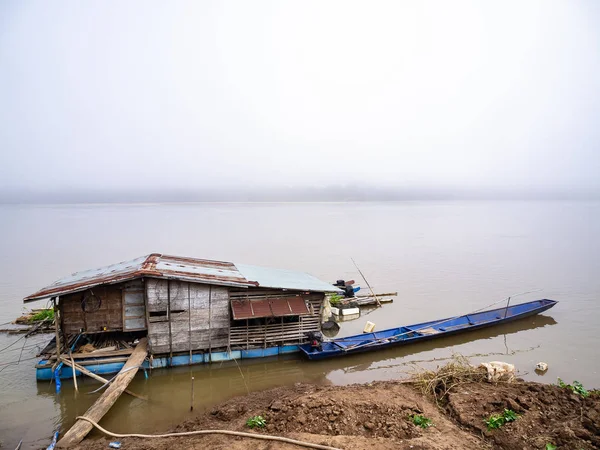 Casa Flotante Río Mekong Chiangkhan Provincia Loei Tailandia — Foto de Stock