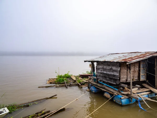 Maison Flottante Sur Rivière Mékong Chiangkhan Dans Province Loei Thaïlande — Photo