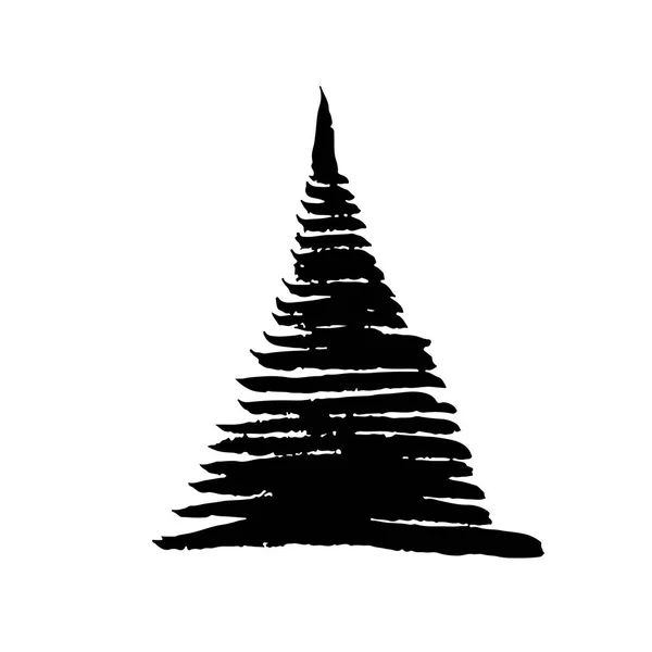 Kerstboom Uit Hand Getrokken Doodle Ontwerp Geïsoleerd Een Witte Achtergrond — Stockvector