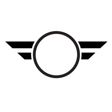 Kanat halkası ve daire desen tasarımı, etiket veya logo olarak kullanın