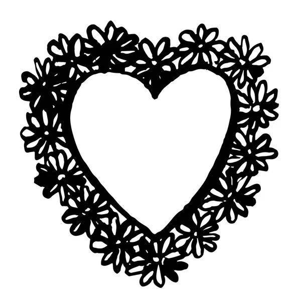 Doodle χέρι συρμένο καρδιά σχήμα — Διανυσματικό Αρχείο