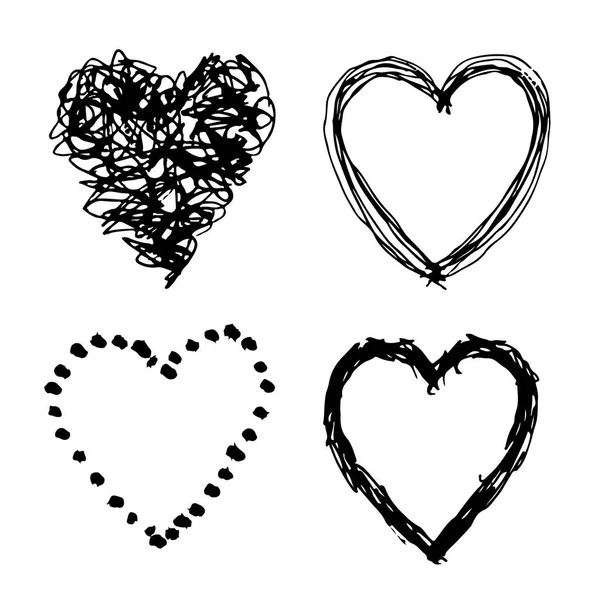 Doodle hand drawn heart shaped — Stock Vector