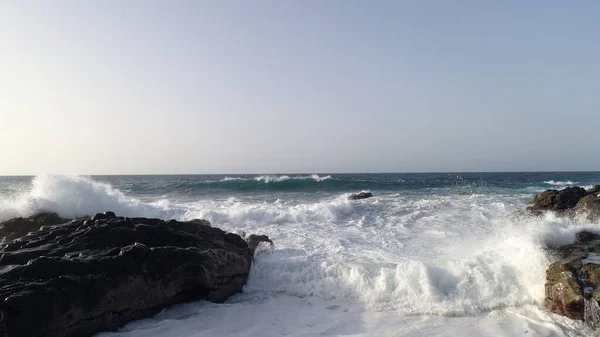 Oceano Mostrando Seu Esplendor Pôr Sol — Fotografia de Stock