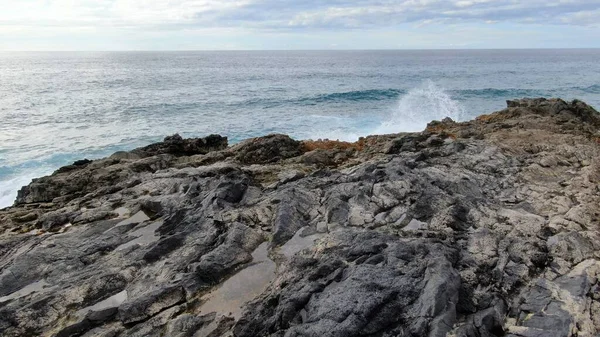 Terra Mar Reúnem Formam Esta Bela Paisagem — Fotografia de Stock