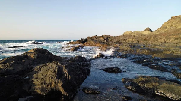 Terra Mar Reúnem Formam Essas Belas Paisagens — Fotografia de Stock