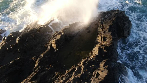 Sunset Cliffs Contemplating Force Sea Mountains Horizon Atlantic Ocean — Stock Photo, Image