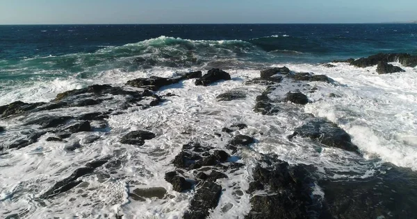 Захід Сонця Скель Розглядають Силу Моря Гір Обрію Атлантичного Океану — стокове фото