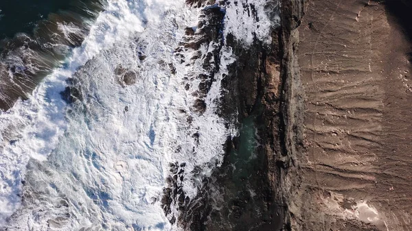 Zonsondergang Vanaf Kliffen Met Uitzicht Kracht Van Zee Bergen Horizon — Stockfoto