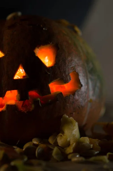 Halloween Apocalypse Orange Pumpkin Ash Heat — Stock Photo, Image