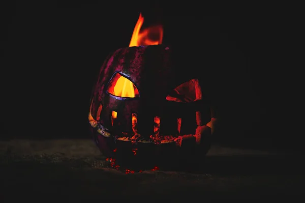 Halloween Apokalypsa Zelený Meloun Popelu Horku — Stock fotografie