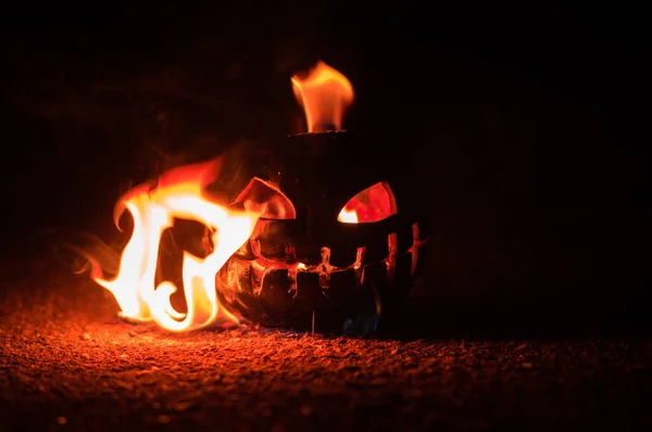 Halloween Apocalipse Melancia Verde Cinzas Calor — Fotografia de Stock