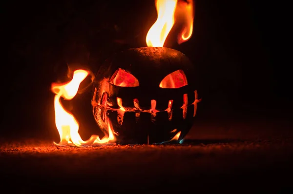 Calabaza Naranja Apocalipsis Halloween Ceniza Calor — Foto de Stock