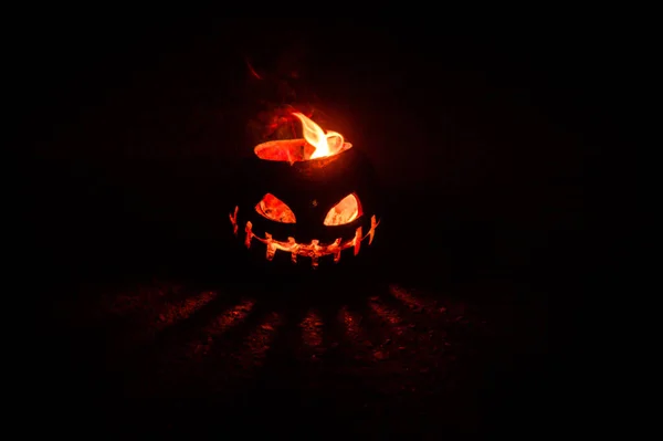 Apokalypse Halloween Orangener Kürbis Asche Und Hitze — Stockfoto