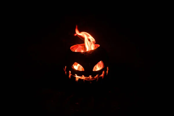 Calabaza Naranja Apocalipsis Halloween Ceniza Calor —  Fotos de Stock