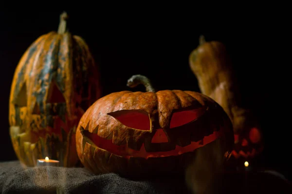 Apokalypse Halloween Orangener Kürbis Asche Und Hitze — Stockfoto