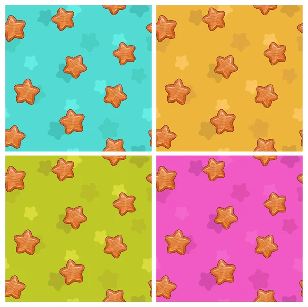 Cute colorful seamless pattern set — Stock Vector