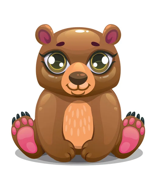 Kis aranyos rajzfilm ülő medve. — Stock Vector