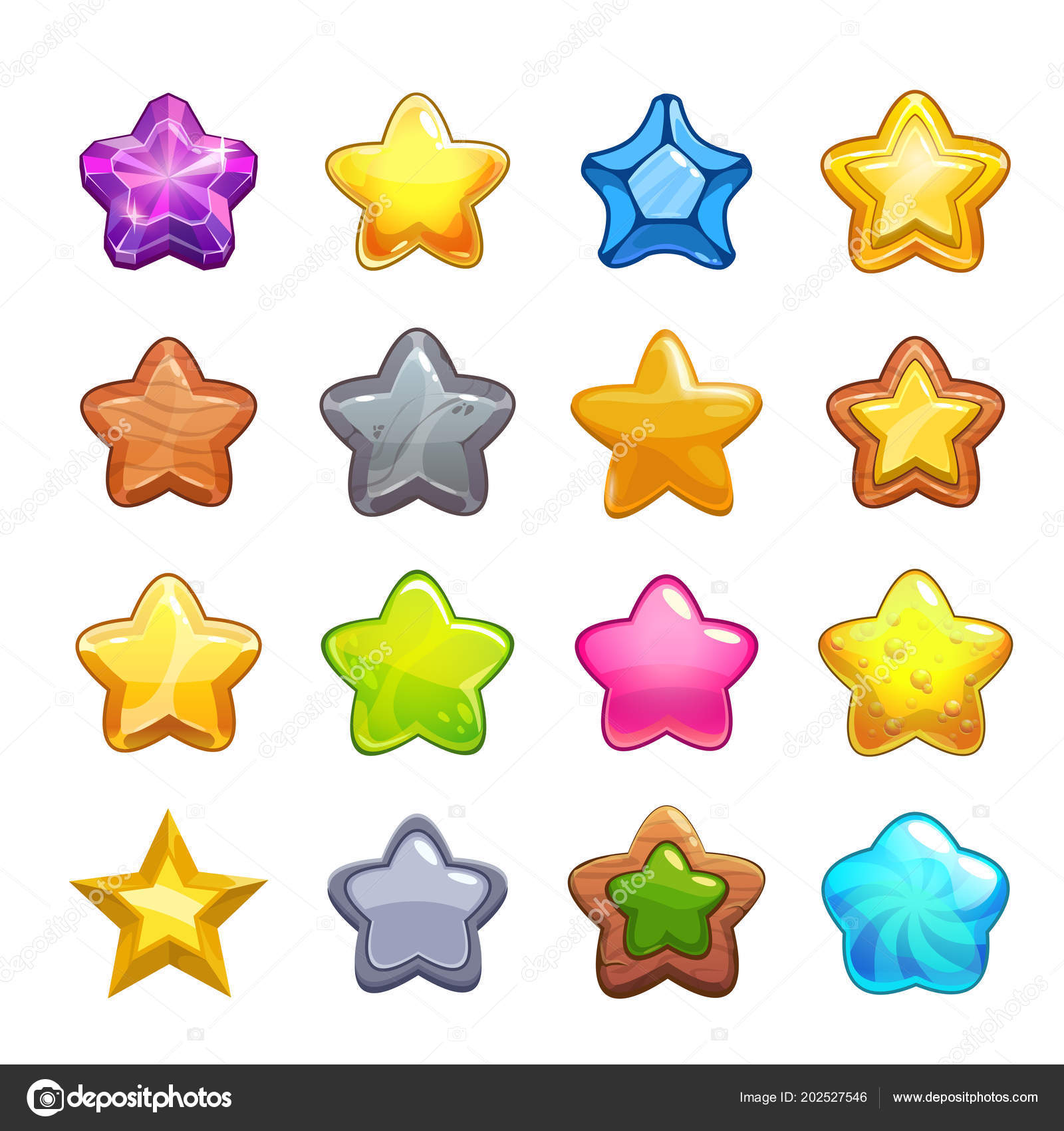 Cartoon colorful star icons set. Stock Vector Image by ©lilu330 #202527546