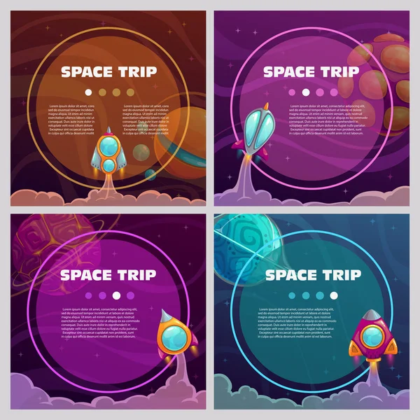Cool space banners set. — Stock Vector