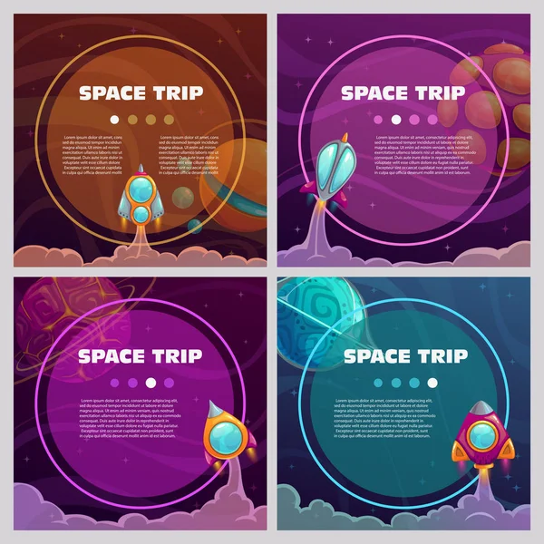 Coole Space Banner gesetzt. — Stockvektor