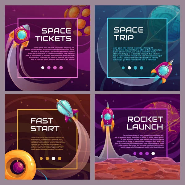 Coole Space Banner gesetzt. — Stockvektor